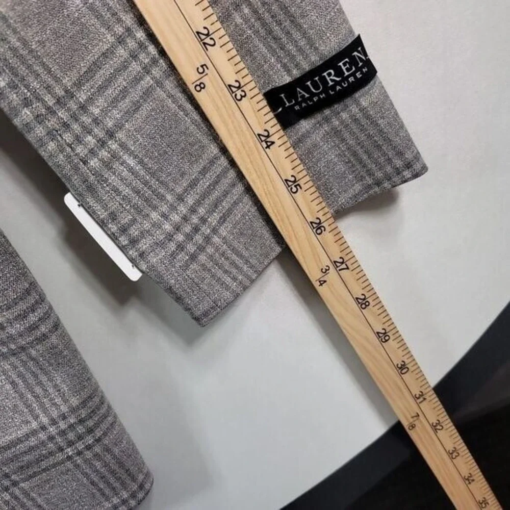 LRL Ralph Lauren Sport Coat Mens 44L 44 Oatmeal Grey‎ Plaid Blazer $295 NEW